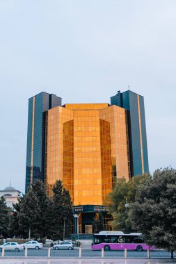 Azerbaycan Cumhuriyeti Merkez Bankası 'nın idari binası. Bakü, Azerbaycan. 21.09.2025.