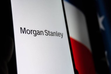 Morgan Stanley logosu akıllı telefon ekranında. Finans, ticaret ve borsa konsepti. Editör fotoğrafı çekildi: Bakü, Azerbaycan. 06.12.2025.