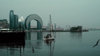 Bakü, Azerbaycan 'da şehir manzarası.