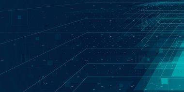 Dijital teknoloji ve geometri ortamı ile veri akışı arka planı. Büyük veriler ve yapay zeka arka plan kavramı.