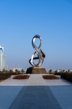 Karabağ, Azerbaycan 'dır! 44 günlük Vatanseverlik Savaşı. Zafer Parkı, Zafer Kemeri, Zafer Anıtı. Bakü, Azerbaycan. 01.02.2026.