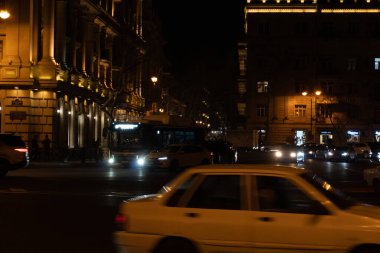 Bakü, Azerbaycan 'da gece vakti.