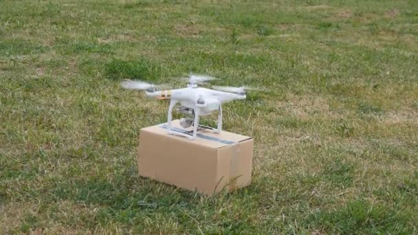 Drone levererar paket — Stockvideo