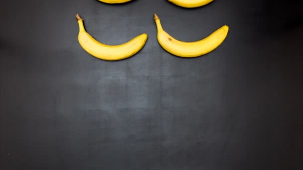 Banana, detén la animación en movimiento — Vídeo de stock