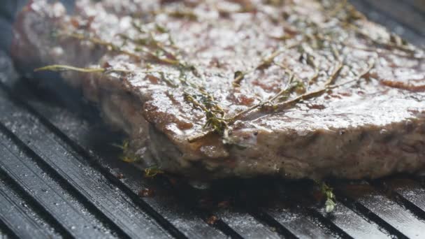 Cuisson steak le gril — Video
