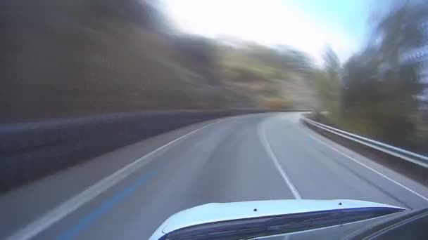 Pov parte superior del coche en las carreteras del país — Vídeos de Stock