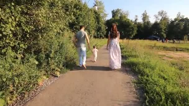 Mãe bonita e bebê ao ar livre. Natureza . — Vídeo de Stock