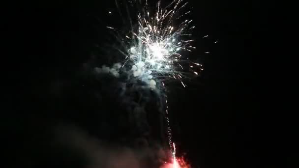 Πυροτεχνήματα ανάβει τον ουρανό — Αρχείο Βίντεο