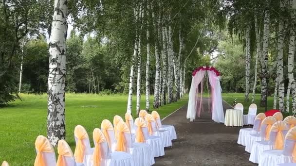 Wedding röd archway — Stockvideo