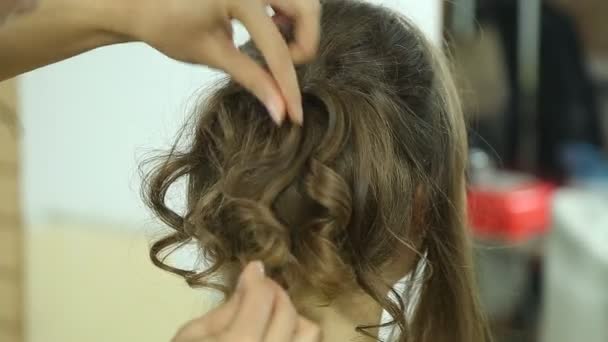 Bruiloft hairstyle — Stockvideo