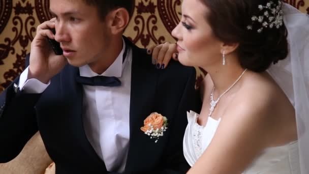 Matrimonio coppia in caffè — Video Stock