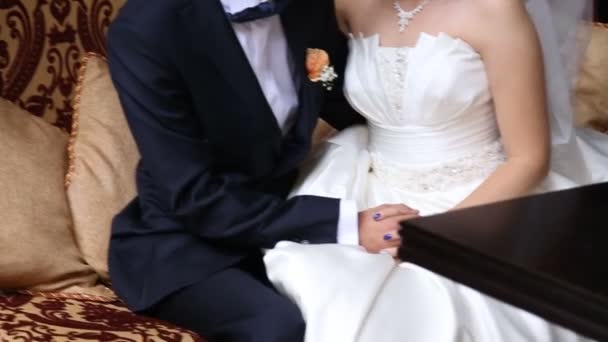 Couple de mariage dans le café — Video