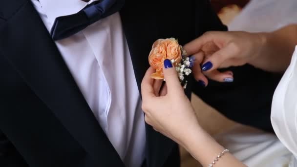 カフェで結婚式のカップル — ストック動画