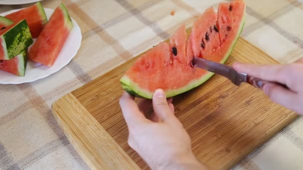 Slices of watermelon — Stock Video