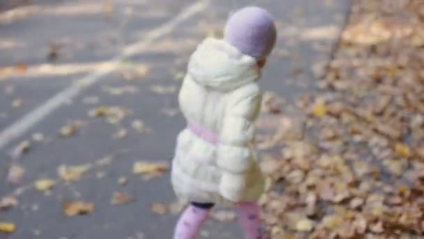 Mother and child walking in park — Stock Video