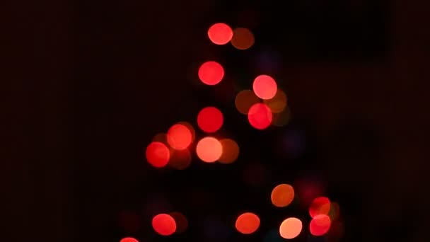 Kerstboom kleurrijke bokeh — Stockvideo