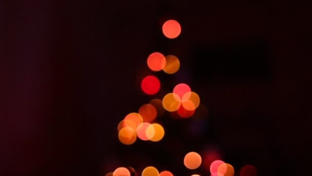 Kerstboom kleurrijke bokeh — Stockvideo