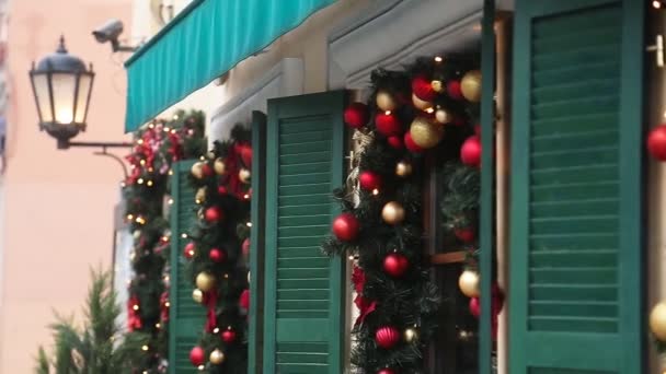 Christmas street decor — Stock Video