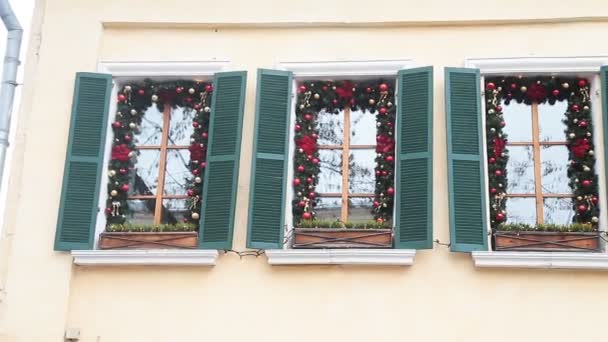 Straat decor van Kerstmis — Stockvideo