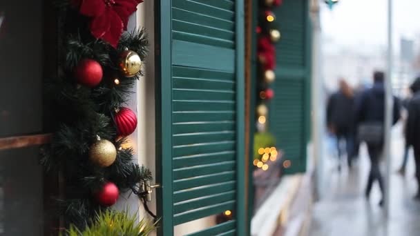Різдво декор вулиці — стокове відео