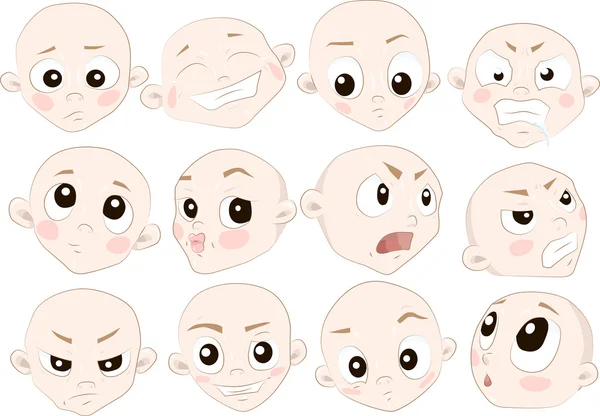 Emotional person - bald — Stock Vector