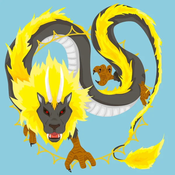 Dragón chino del sol — Vector de stock