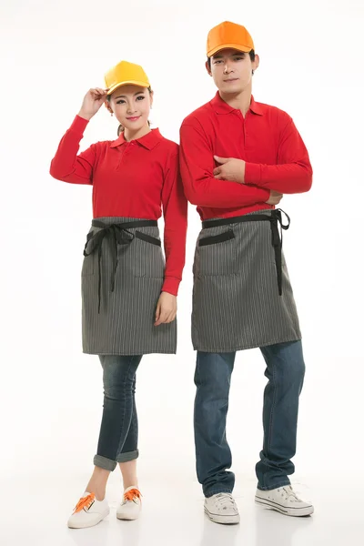 Beyaz arka planda duran T-shirt garson her türlü giyim