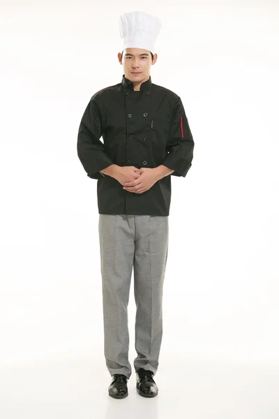 Wearing all kinds of clothing chef dietitian in front of white background — Stock Photo, Image