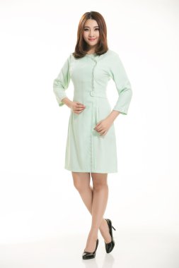 Personel beyaz arka plan önünde ceket giymek