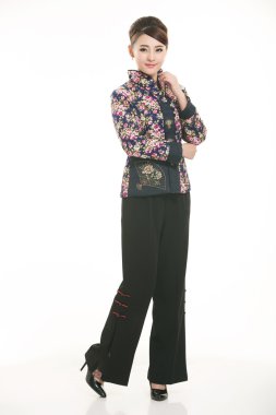 Pamuk Giyim ceket Çin Bayan Beyaz arka planda yastıklı