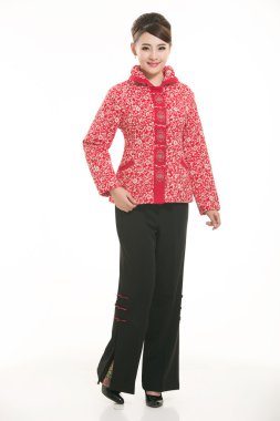 Pamuk Giyim ceket Çin Bayan Beyaz arka planda yastıklı