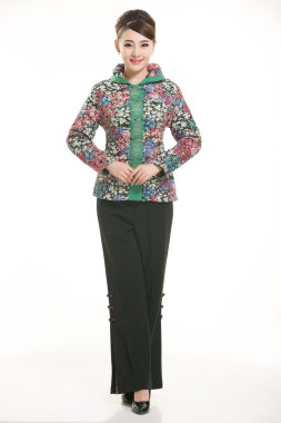 Pamuk Giyim ceket Çin Bayan Beyaz arka planda yastıklı