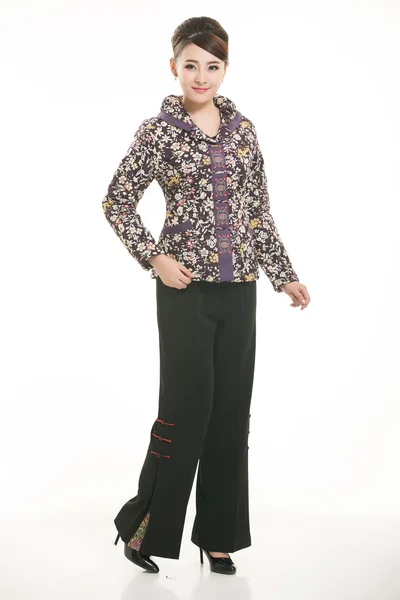 Pamuk Giyim ceket Çin Bayan Beyaz arka planda yastıklı