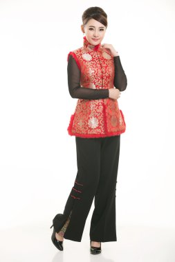 Pamuk Giyim ceket Çin Bayan Beyaz arka planda yastıklı