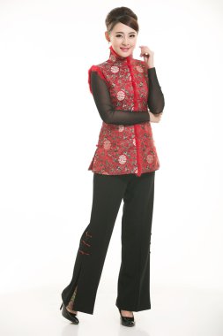 Pamuk Giyim ceket Çin Bayan Beyaz arka planda yastıklı