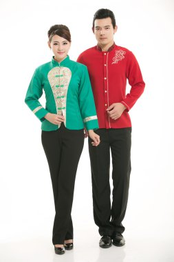 Çin çelik yelek giyen erkekler beyaz arka planda