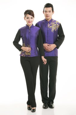 Çin çelik yelek giyen erkekler beyaz arka planda