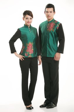 Çin çelik yelek giyen erkekler beyaz arka planda