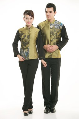 Çin çelik yelek giyen erkekler beyaz arka planda