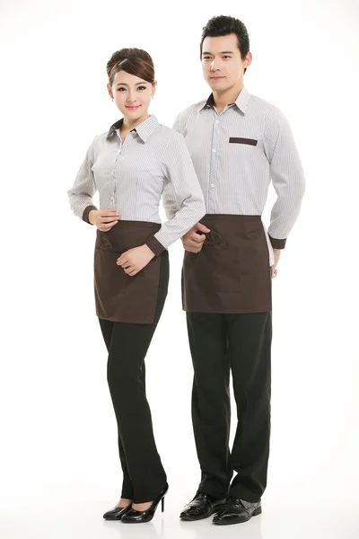 Çin çelik yelek giyen erkekler beyaz arka planda