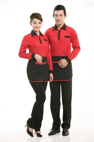 Çin çelik yelek giyen erkekler beyaz arka planda