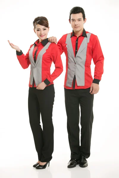 Çin çelik yelek giyen erkekler beyaz arka planda