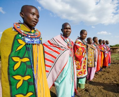 Maasai people with traditional jewelry clipart