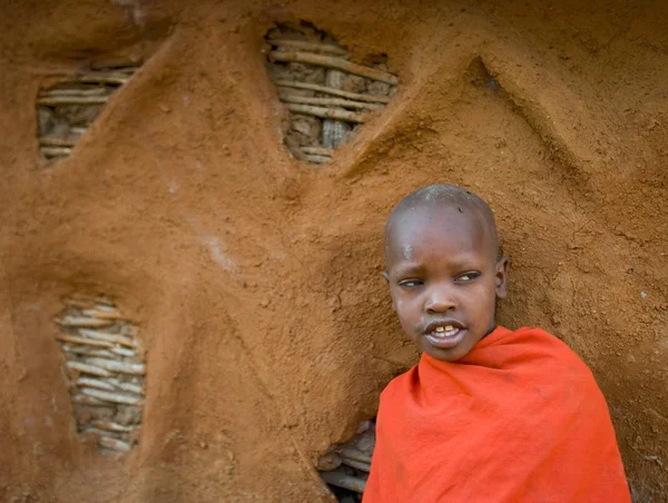 Πορτρέτο αγνώστου ταυτότητας Maasai παιδιού — Φωτογραφία Αρχείου