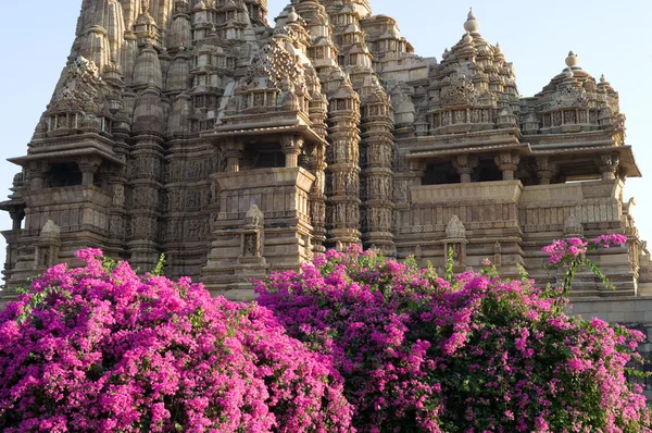 Esculturas humanas eróticas en el templo de Vishvanatha — Foto de Stock