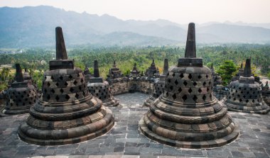 Stupas in Borobudur Temple clipart
