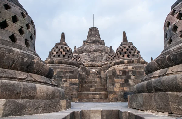 보로부두르 사원에 stupas — 스톡 사진