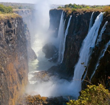 Victoria Falls sıfırdan görünüm.
