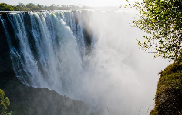 Visa Victoria Falls från grunden. — Stockfoto