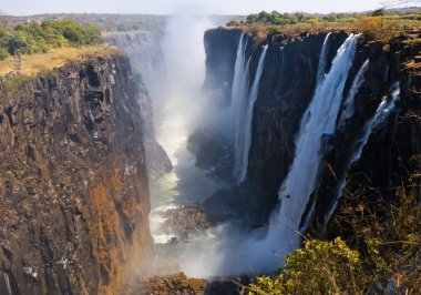 Victoria Falls sıfırdan görünüm.
